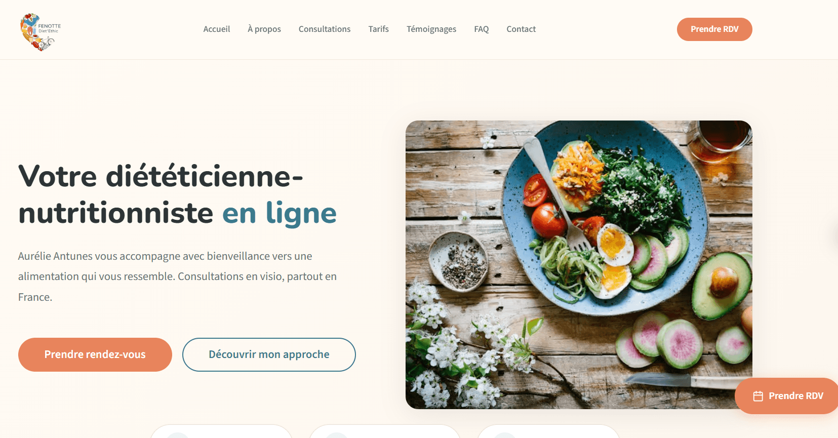 Création de site internet pour diététicienne | Fenotte diet'Ethic