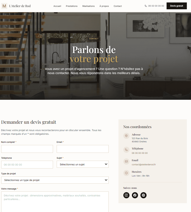 Screenshot du projet