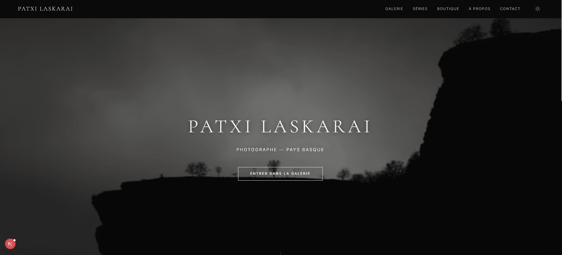 Création de site web pour photographe – Thème clair/sombre & boutique en ligne intégrée