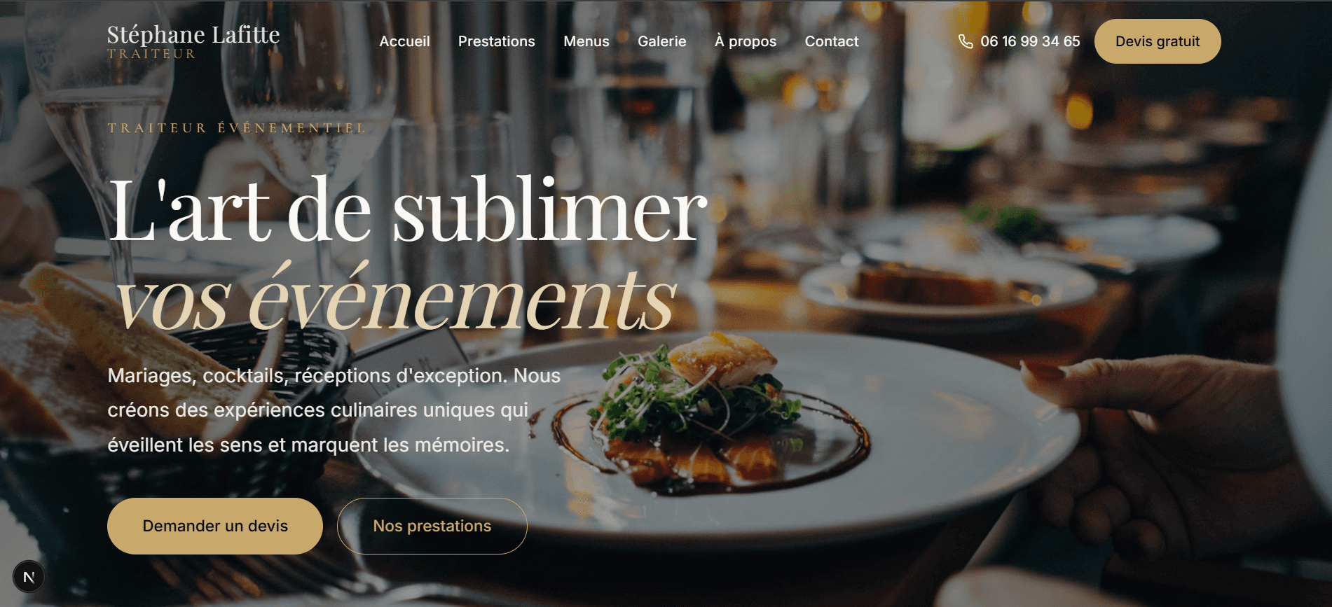 Site Traiteur Gastronomique — Design Premium & Expérience Élégante